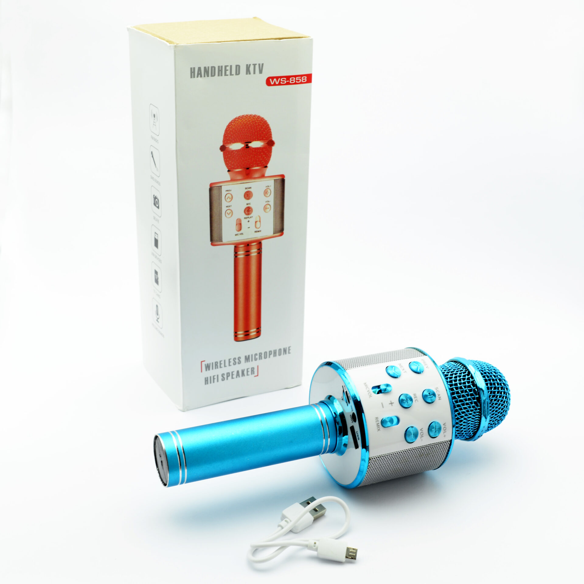 Micrófono Bluetooth Inalámbrico Karaoke Con Parlante WS-858