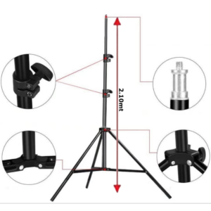 Trípode De Aluminio 2.1 MT / 2cm Diámetro ( Apto Para Aro De Luz Led )