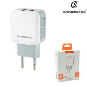 Cargador De Pared Somostel Doble Puerto USB 2.1A (A13)