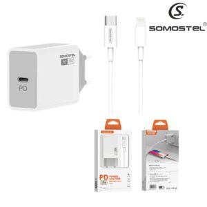 Cargador De Pared Somostel PD 18W + Cable Tipo-C A iPhone (A71)