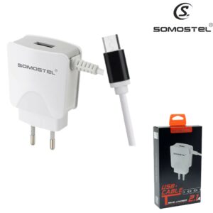 Cargador De Pared Somostel 2,1A Micro USB + Puerto (A03)