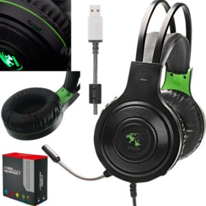 Auriculares Gamer V5000 / Luces Led / Micrófono / USB / Con Control De Volumen