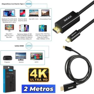 Cable Adaptador HDMI A Tipo-C ULTRA HD 4K / 30Hz / H101 / 2MT / PC / MAC