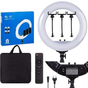 Aro Anillo Luz Led 54cm + 3 Soportes Para Celular