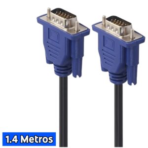 Cable VGA Macho A Macho / 1,4 MT / Acero Revestido De Cobre / 3+5 / Hasta 27″