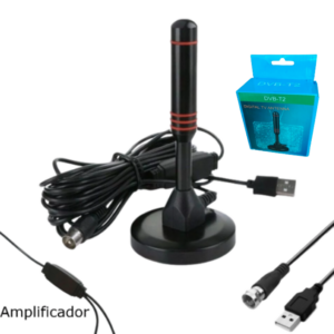 Antena Magnética Para Tv Digital Abierta HD Cable 5mt Con Amplificador USB