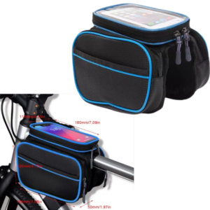 Bolso Doble Para Cuadro De Bicicleta Con Estuche Para Celular