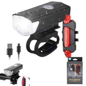 Combo Luces Led Bicicleta Delantera Y Trasera Recargables