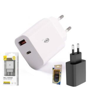 Cargador De Pared USB FAST 3.4A + Puerto Tipo-C 18W (PD)