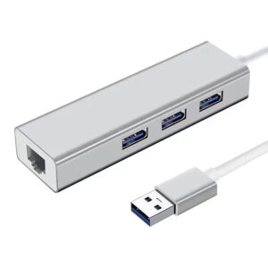 Adaptador HUB USB 3.0 4 En 1 ( RJ45 + 3 USB ) Metálico