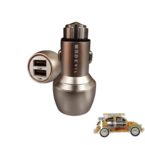 Cargador De Auto Metálico Doble USB 2.1A MaDEVIL