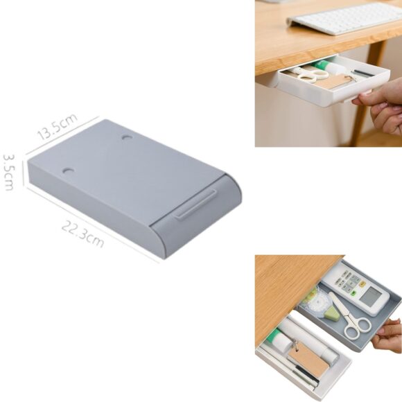 Cajones Deslizables Debajo Del Escritorio 84 Cm Cajón Extraíble Montado Debajo De Mesa Organizador De Almacenamiento Oculto De Escritorio Para Oficina, Hogar, Taller, 840 X 240 X 107 Mm | ES