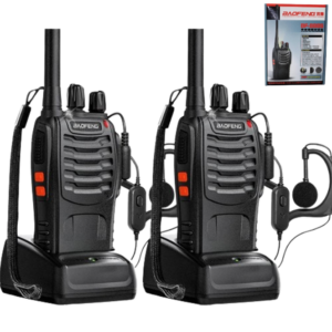 2 Handies Walkie Talkie Baofeng Bf888s / Con Base / Auriculares / 1 A 3 KM / 16 Canales / Linterna