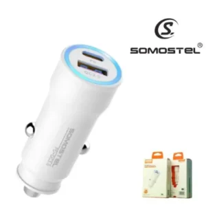 Cargador SOMOSTEL USB De Auto Fast + Puerto Tipo-C PD 38W (A90)