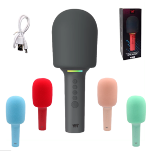 Micrófono Bluetooth Inalámbrico Karaoke Con Parlante Y Luces / Auxiliar 3.5MM / MicroSD / WT-01