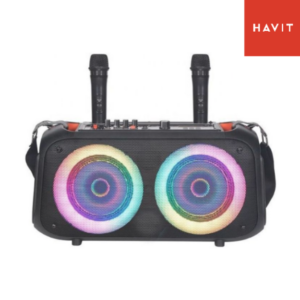 Parlante Bluetooth HAVIT Luces Led RGB Con 2 Micrófonos / Radio FM / MicroSD / Auxiliar 3.5MM / USB / SQ127BT