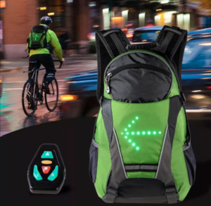 Mochila Con Señalero Led Y Control Ideal Para Bicicletas