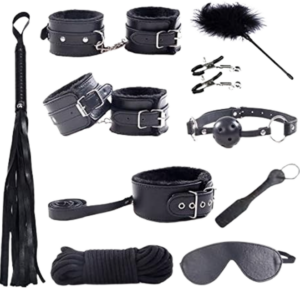 Set Kit 10 En 1 / Accesorios / Fetiche / BDSM / Bondage / Sadomasoquismo