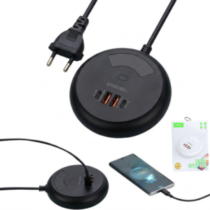 Zapatilla Alargue 2 Puertos USB / 2 Puertos Tipo-C PD / 3.1A / Auto ID / Touch LED