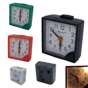 Reloj Despertador Alarma Con Luz Cuadrado / A PILA / 6.3cm x 6.3cm