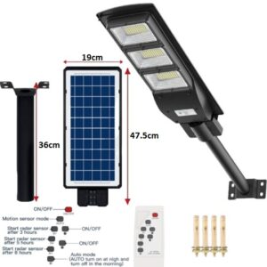 Foco Luz Led Solar Exterior Con Sensor De Movimiento 200W / Fotocélula / Control Remoto