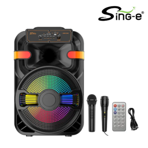 Parlante 10″ Bluetooth / Radio Fm / MicroSD / USB / 2 Micrófonos / Con Control / 30W / Sing-e ZQS10102