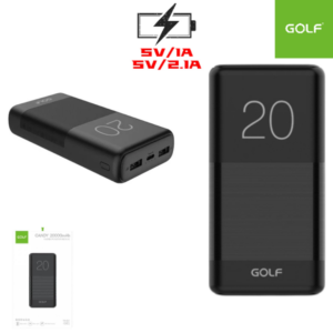 Power Bank GOLF 20000 MAH Doble USB (5V/1A + 5V/2.1A) Polímero G81-C