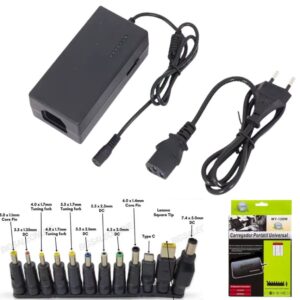 Cargador Universal De Notebook 120W / Multi Voltaje Regulable 12v a 24v / 12 Adaptadores ( Incluye Tipo C )