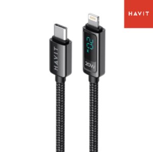 Cable HAVIT Tipo-C A Lightning PD 20W / 1 MT / Con Pantalla / CB6246