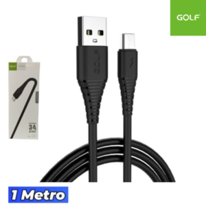 Cable GOLF USB A Micro USB / 1 MT / 3A / Carga Rápida ( GC-64M )