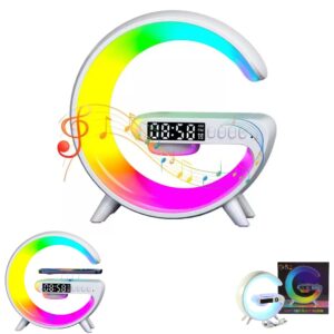 Reloj Despertador 4 En 1 / Parlante Bluetooth / Luces Led ARGB / Cargador Inalámbrico QI 15W / G63