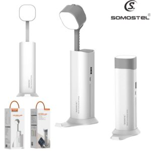 Lampara Retráctil Recargable De Escritorio Con Power Bank Y Soporte Para Celular / Somostel SMS-SM03