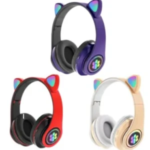 Auriculares Bluetooth Con Orejas / Luces Led RGB / Aux (3.5MM) / MicroSD