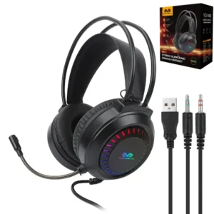 Auriculares Gamer MICCELL VQ-M08 / Luces Led RGB / Micrófono / USB / 3.5mm