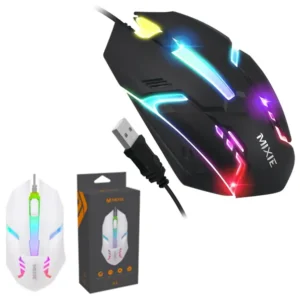 Mouse Mixie X3 / Cableado USB / 1000 DPI / Luces RGB
