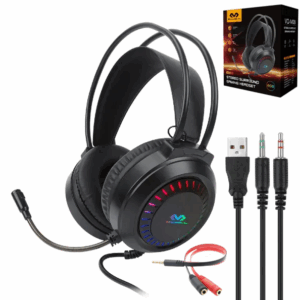 Auriculares Gamer MICCELL VQ-M08 / Luces Led RGB / Micrófono / USB / 3.5mm