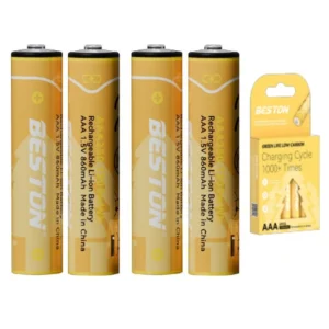 Pack 4 Pilas AAA 1.5v Lithium Recargables BESTON/ 860mAh / 1300mWh