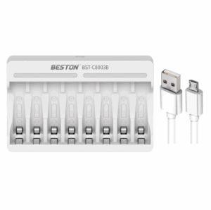 Cargador USB BESTON Para 8 Pilas 1.2V AA / AAA