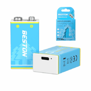 Pack 2 Pilas Bateria 9V Lithium Recargables BESTON / Tipo-C / 400mAh / 3600mWh