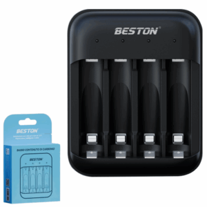 Cargador BESTON USB Para 4 Pilas Lithium 1.5v / AA / AAA / M7032