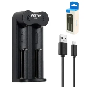 Cargador 2 Pilas Baterías 16340 / 16650 / 17650 /  18350 / 18490 / 18500 / 18650 / 20700 / 21700 / 26650 / 600MA / BESTON M7001