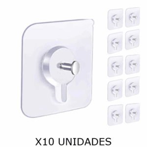 Soporte De Pared Sin Taladrar Tornillo Adhesivo x 10 Unidades