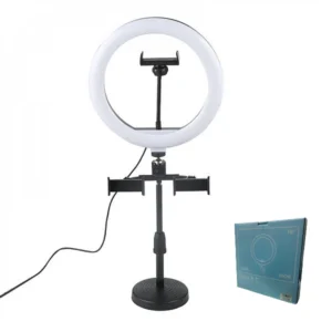 Aro Anillo Luz Led 26cm De Escritorio + Trípode 25cm + 3 Soportes Para Celular