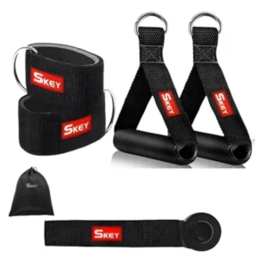 Set De 2 Agarres Para Bandas + 2 Tobilleras Para Pie + Correa Para Anclaje De Puerta / SKEY