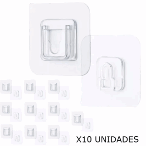 Ganchos Adhesivos Para Pared Encastrable x 10 Unidades