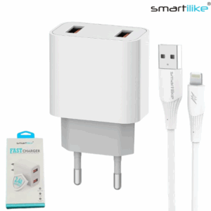 Cargador De Pared Doble USB 2,4A + Cable Para iPhone Lightning / Smartilike MT-T03