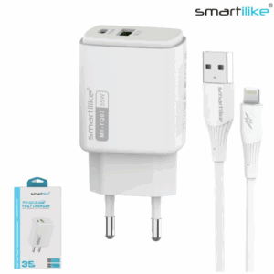 Cargador De Pared USB FAST CHARGE QC3.0 + PD 35W + Cable Para iPhone Lightning / Smartilike MT-TQ07