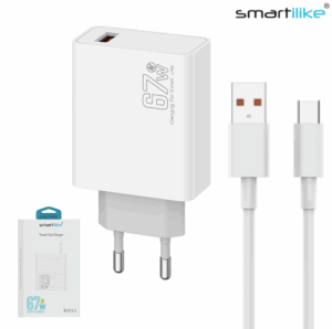 Cargador De Pared USB 67W / Super Fast Charging QC3.0 / Smartilike MT-TQ02 + Cable Tipo-C