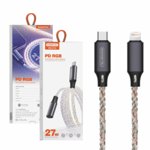 Cable PD 27W Tipo-C Para iPhone Lightning 1MT / Acordonado / Con Luces RGB / Somostel SMS-BY06