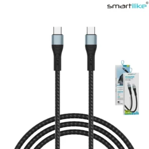 Cable PD 60W Super Fast Charging Tipo-C A Tipo-C 1mt / Acordonado / Smartilike MT-XW06